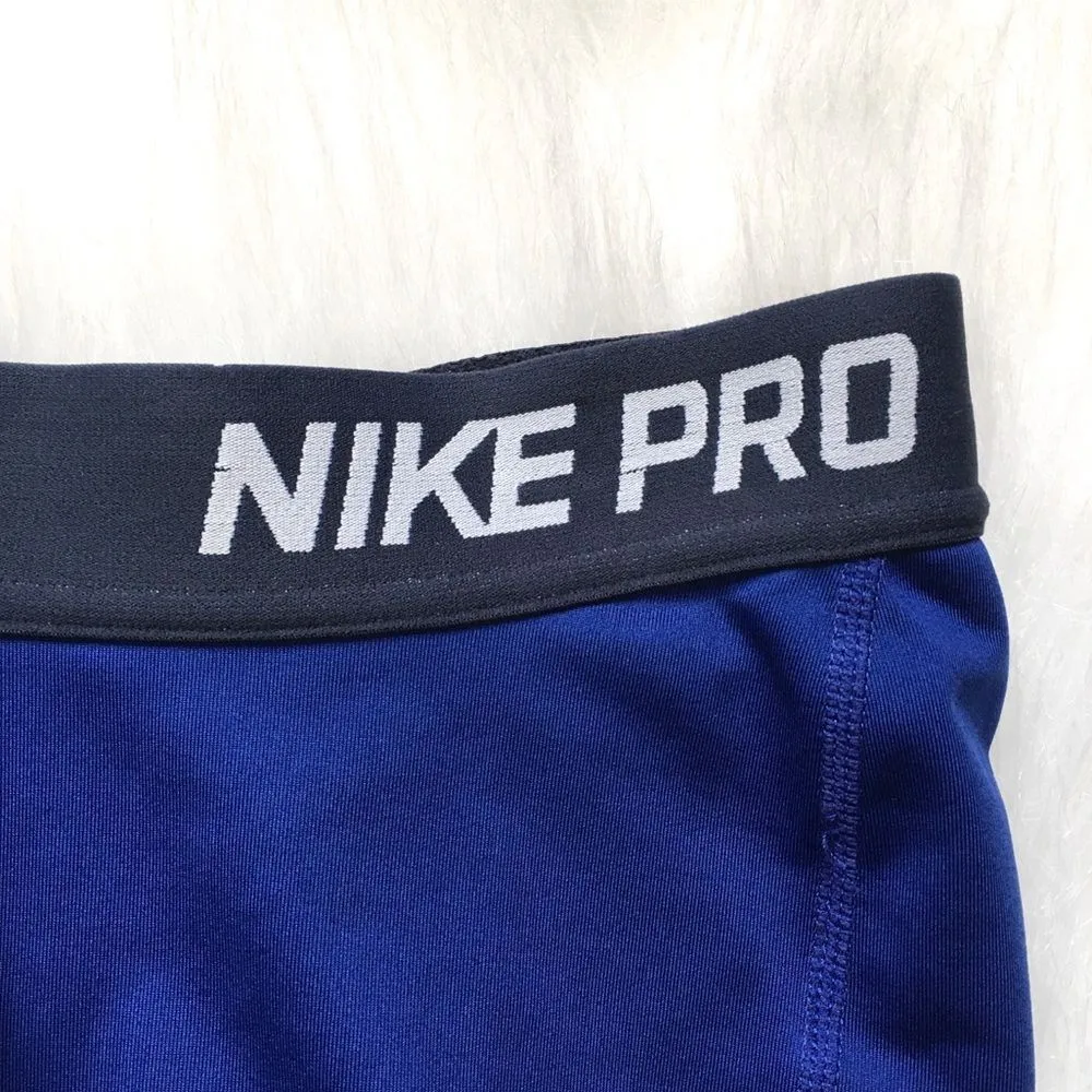 🔃Nike Pro Logo Blue Capris - Image 5