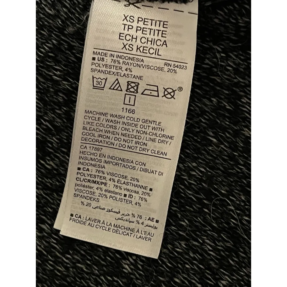 Old Navy Sweater Womens Petite XS Gray Mock Neck Charcoal Flecked Long Sleeve - Image 6