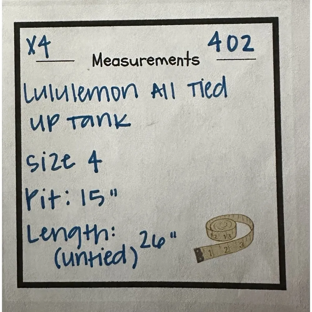 Lululemon All Tied Up Tank Open Back Stripe Womens Athletic Top Size 4 - Image 12