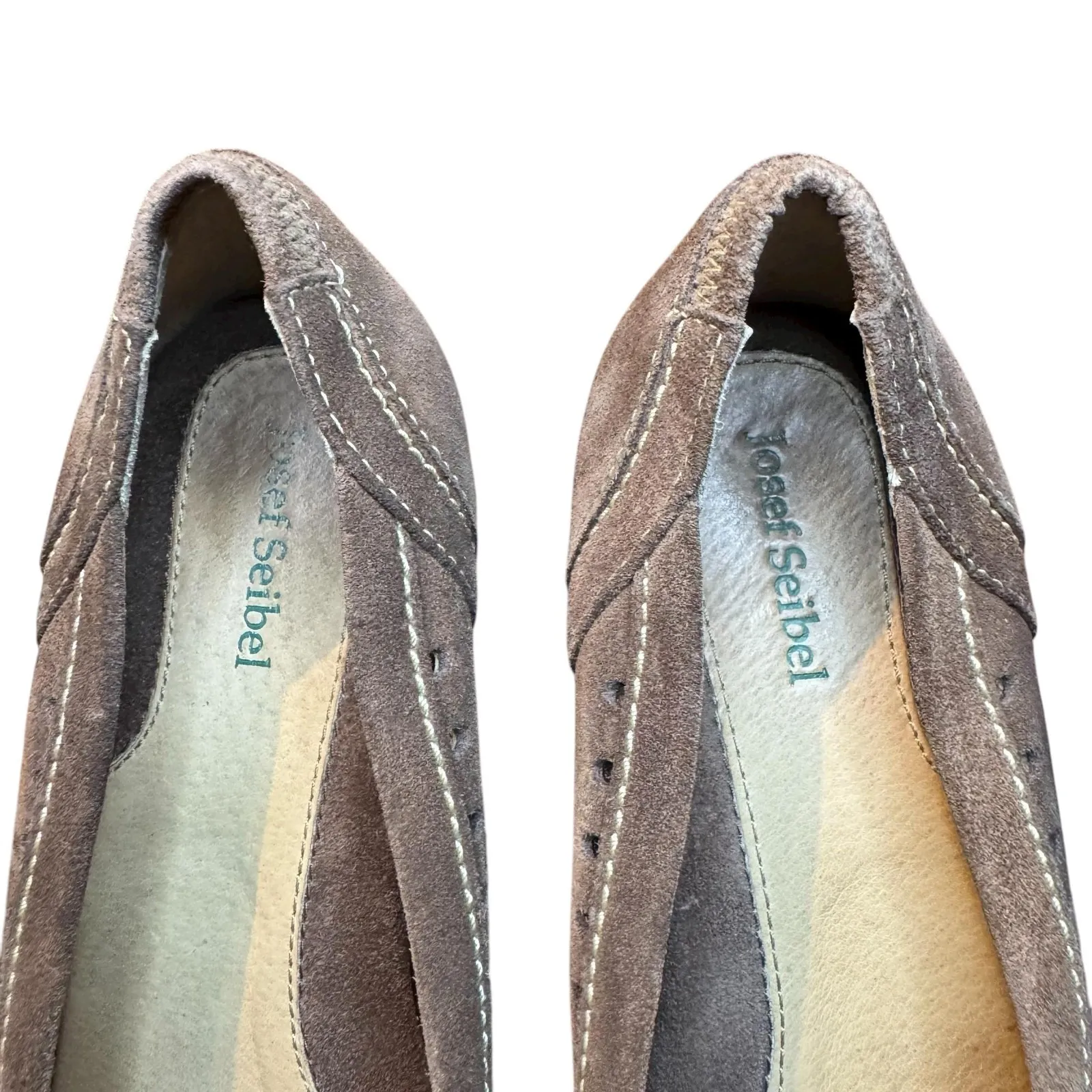 Josef Seibel Shoes Womens Size 39 Brown Suede Wedge Peep Toe Pumps Comfort 92115 - Image 3