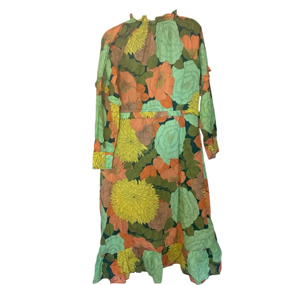 Farm Rio Long-Sleeve Floral Midi Dress - Image 7