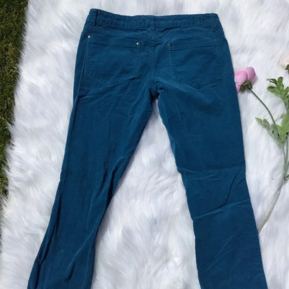 LEI Blue Corduroy Ribbed Pants Size 5 Ashley l.e.i Low rise Skinny Soft Pants - Image 8