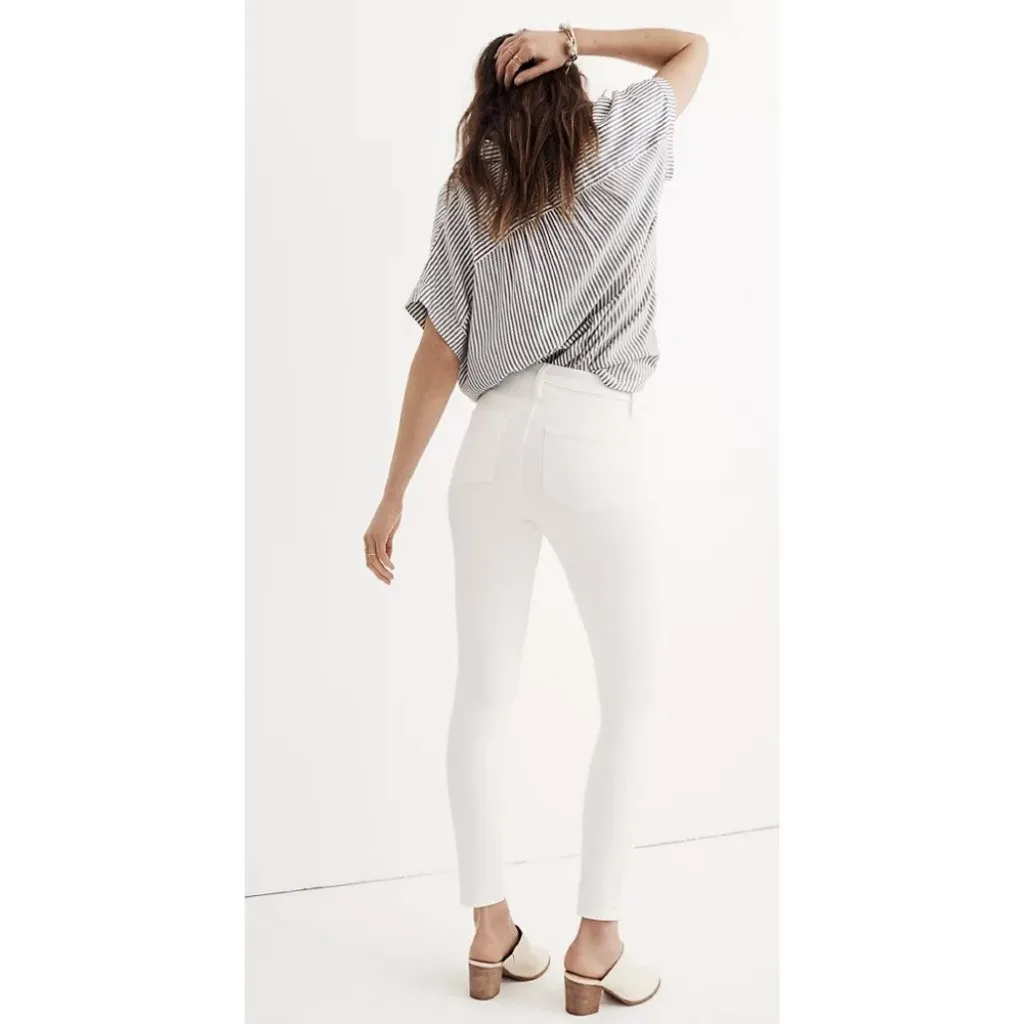 Madewell $128 Tall 9" Mid-Rise Skinny Jean in Pure White Size T35 H5876 - Image 2