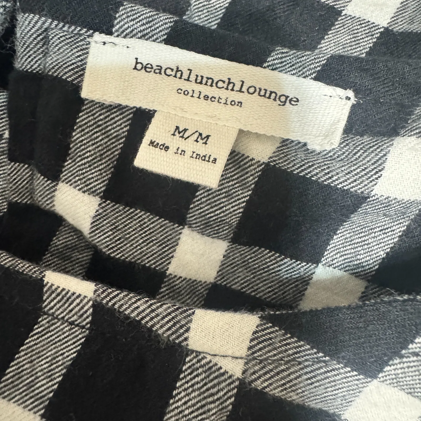Beach Lunch Lounge Checkered Shift Dress Black White sz M bell sleeves academia Size M - Image 6