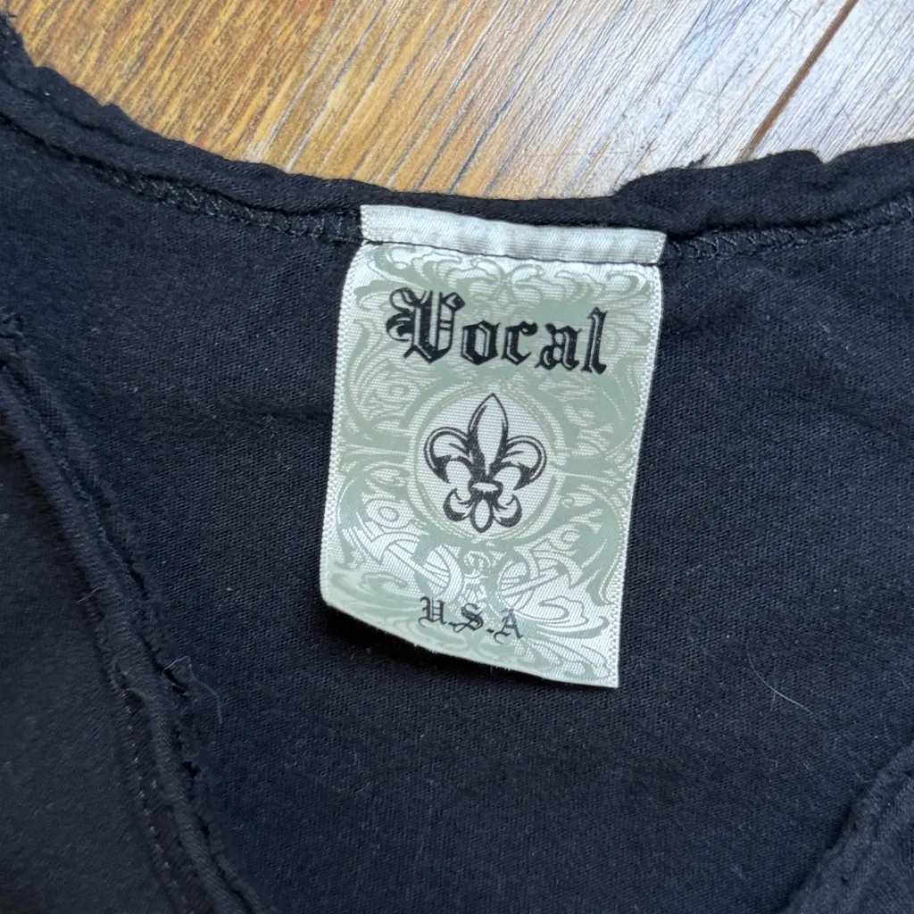 Vocal Black Top White Wing Witchy Goth Grunge - Image 2