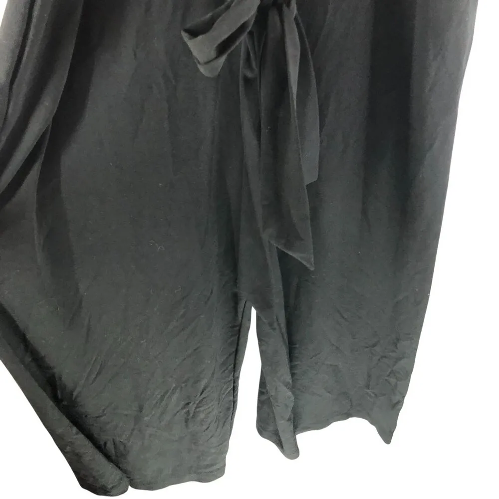 Banana Republic Womens Jumpsuit Wide Leg Crop Belted Sleeveless Black M - Image 2