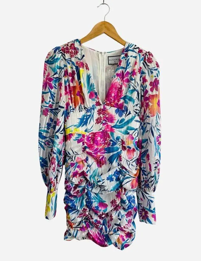 Revolve x Runaway The Label Euphoric Puff Long Sleeve Floral Mini Dress Size 2 - Image 7