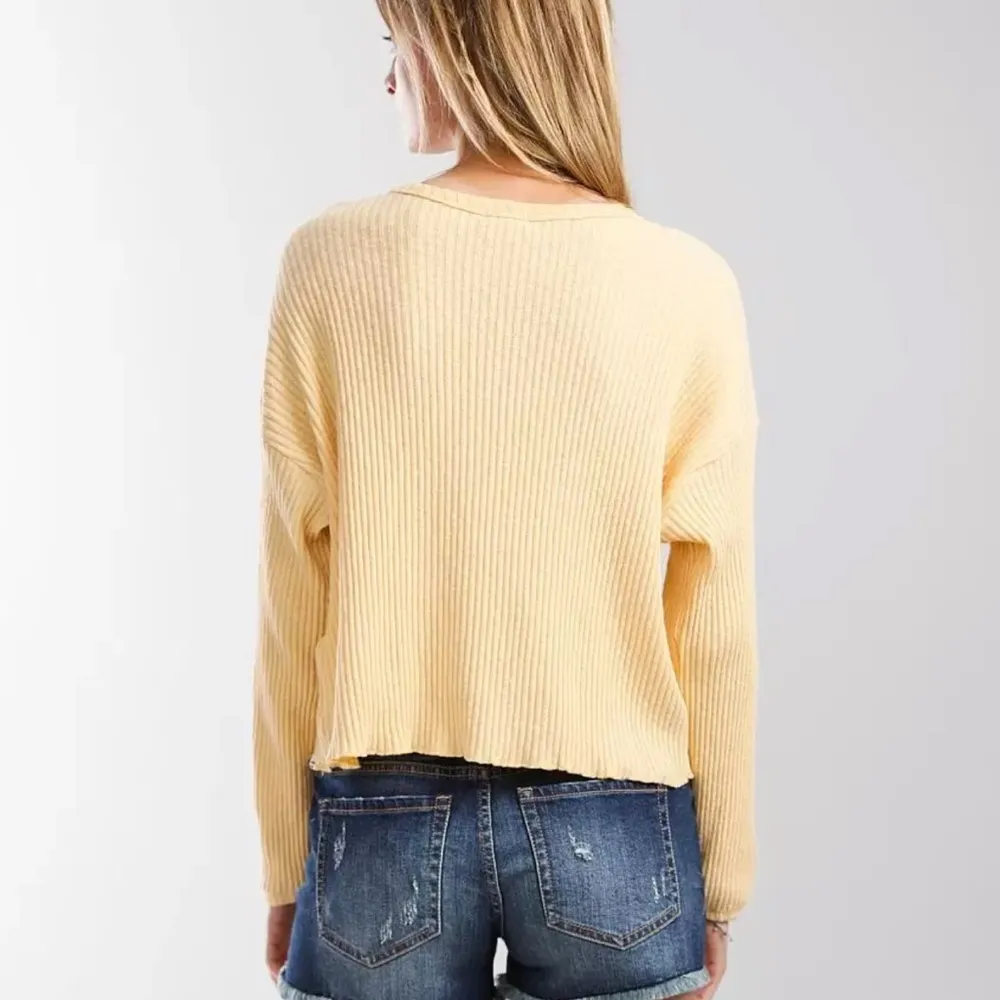 Billabong Yellow Ribbed Long Sleeve - Image 9