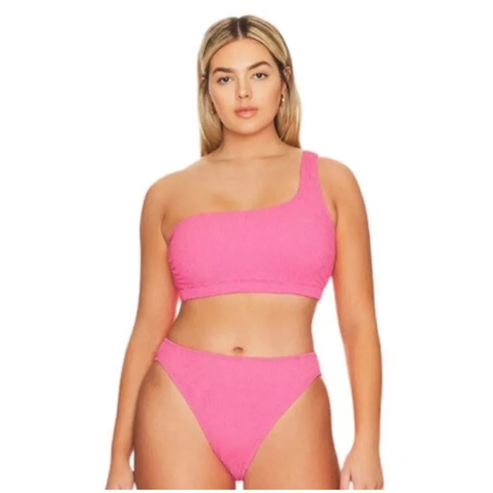 Good American Bikini Top swimsuit plus curve Bright Always Fits Hot one Shoulder - Image 8