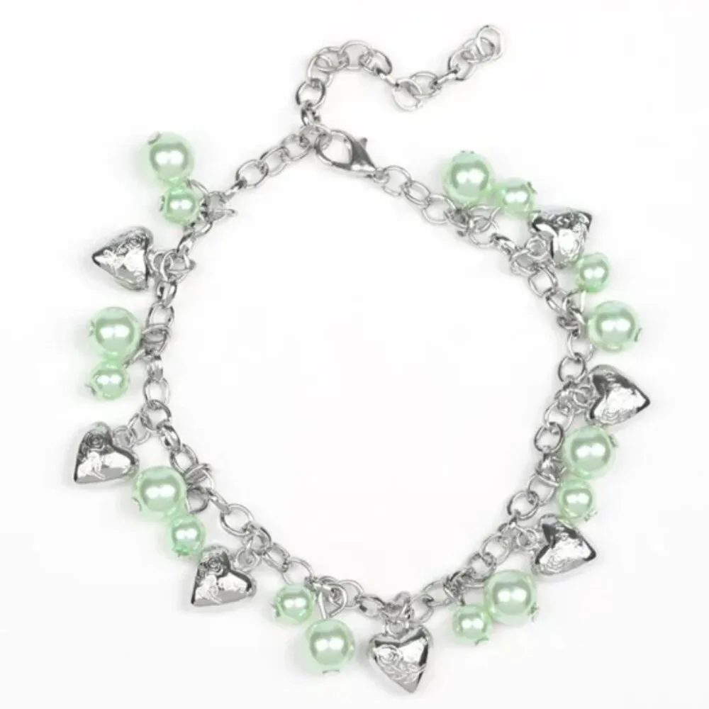 One Of A Kind Hearted Green Bracelet (120) - Image 2
