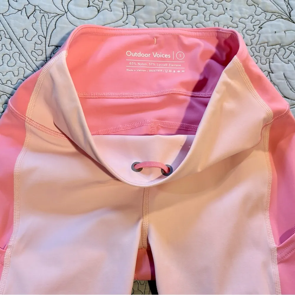 OUTDOOR VOICES  Zoom 7/8 Leggings Super Form Cosmos Pink Punch/White Sz S💚 - Image 4