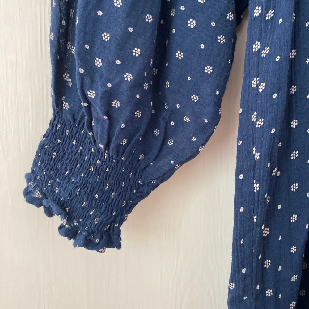 Ulla Johnson Paulette Blue Dress Cotton Size 2 Patterned Floral Ditsy Midi Dress - Image 9