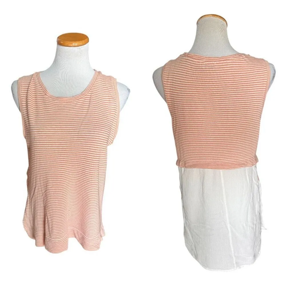 Womens Zara Collection MIxed Media Sleeveless Tank Top Blouse Top - Sz L - Image 2