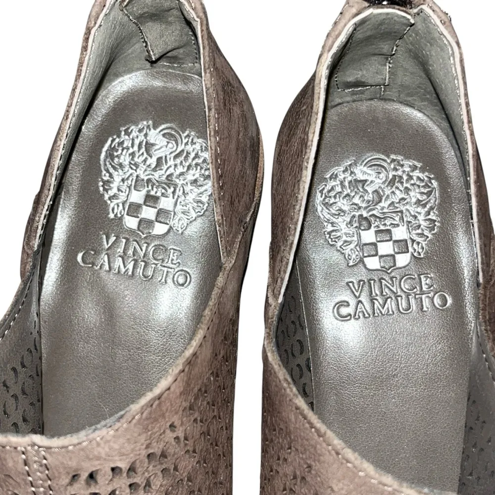 NEW Vince Camuto Brown Leather Paleta Perforated Booties Boots Shoes size 6 - Image 7