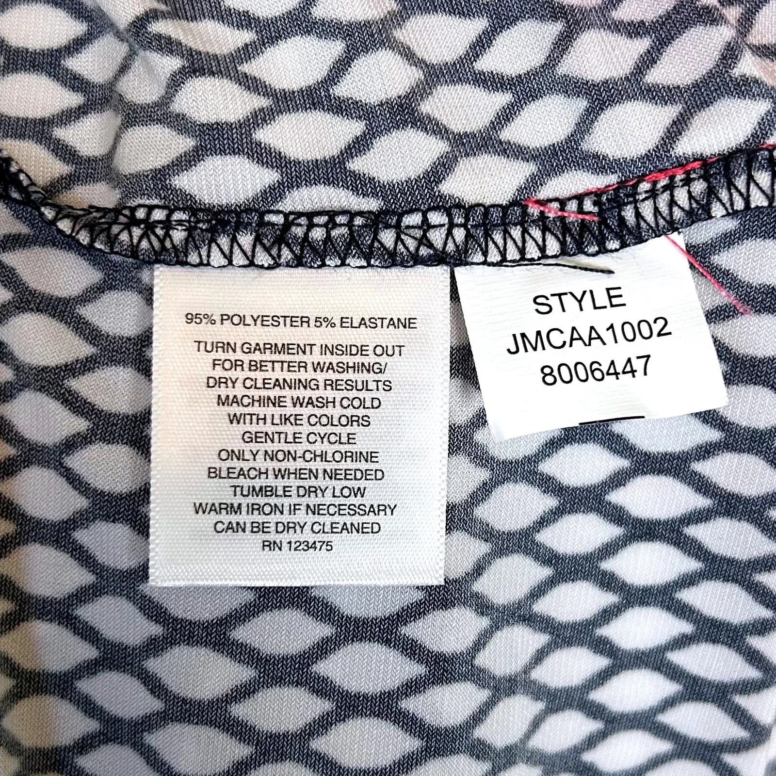 NWT‎ Jones New York Signature Tank Top Sleeveless Keyhole Black White Pink Large - Image 7