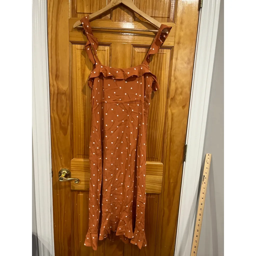 For Love & Lemons Natalia Dot Midi Dress Copper Dot Size Small - Image 4