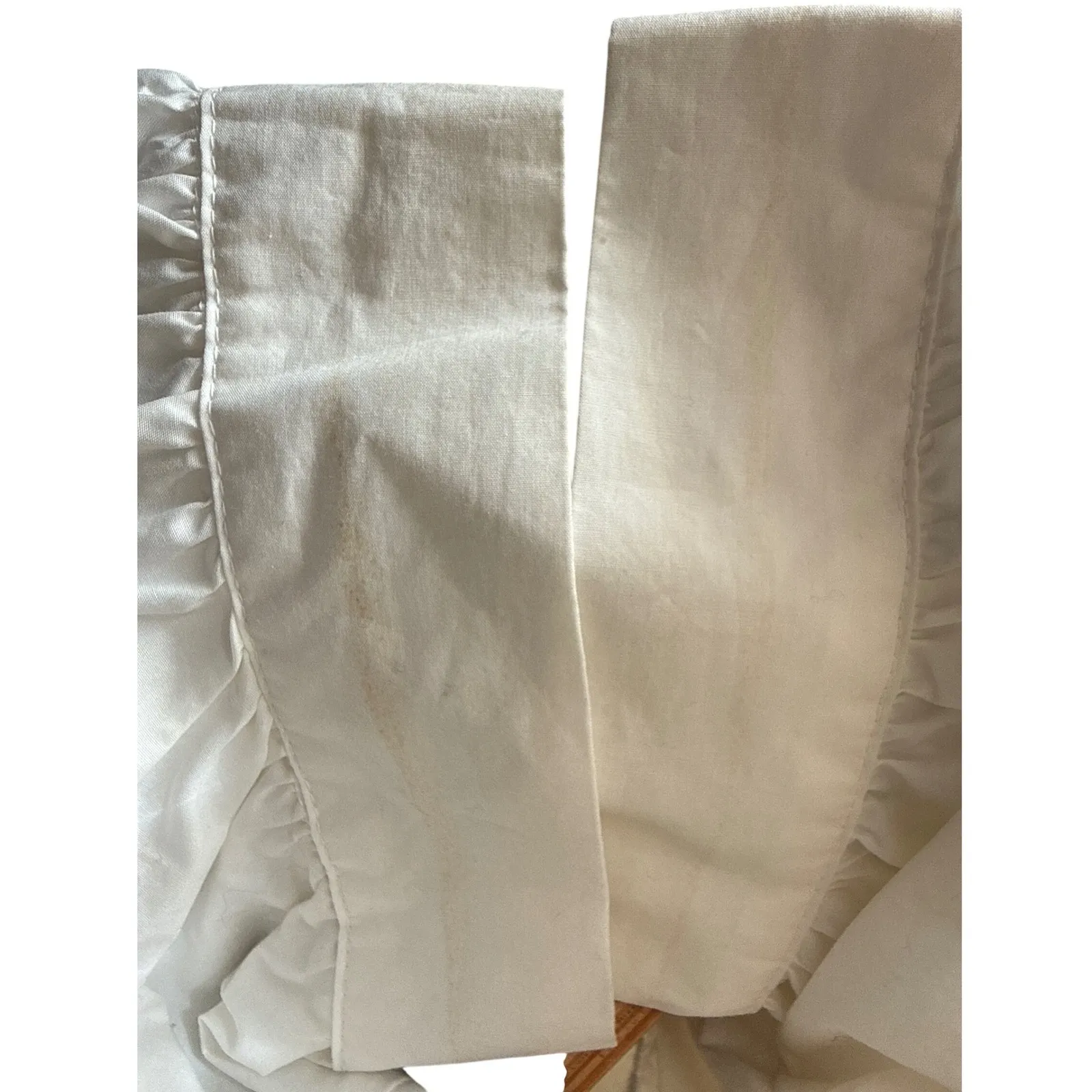 Who What Wear White Tiered Midi Dress Puff Sleeve V Neck Cotton Blend Size L - Image 6