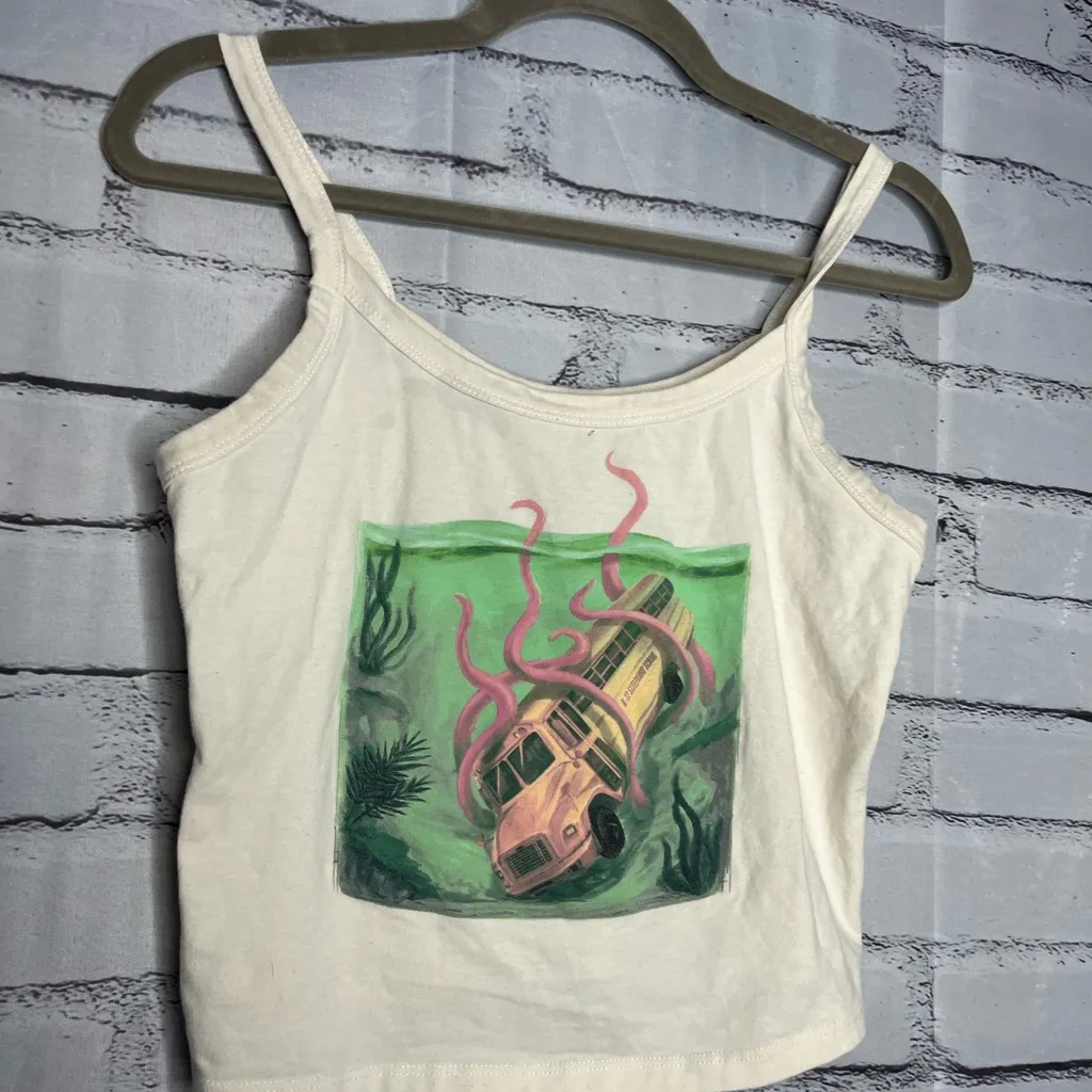 Melanie Martinez Trilogy Tour Crop Top M Spaghetti Strap CryBaby Tentacle Grunge White Size M - Image 3