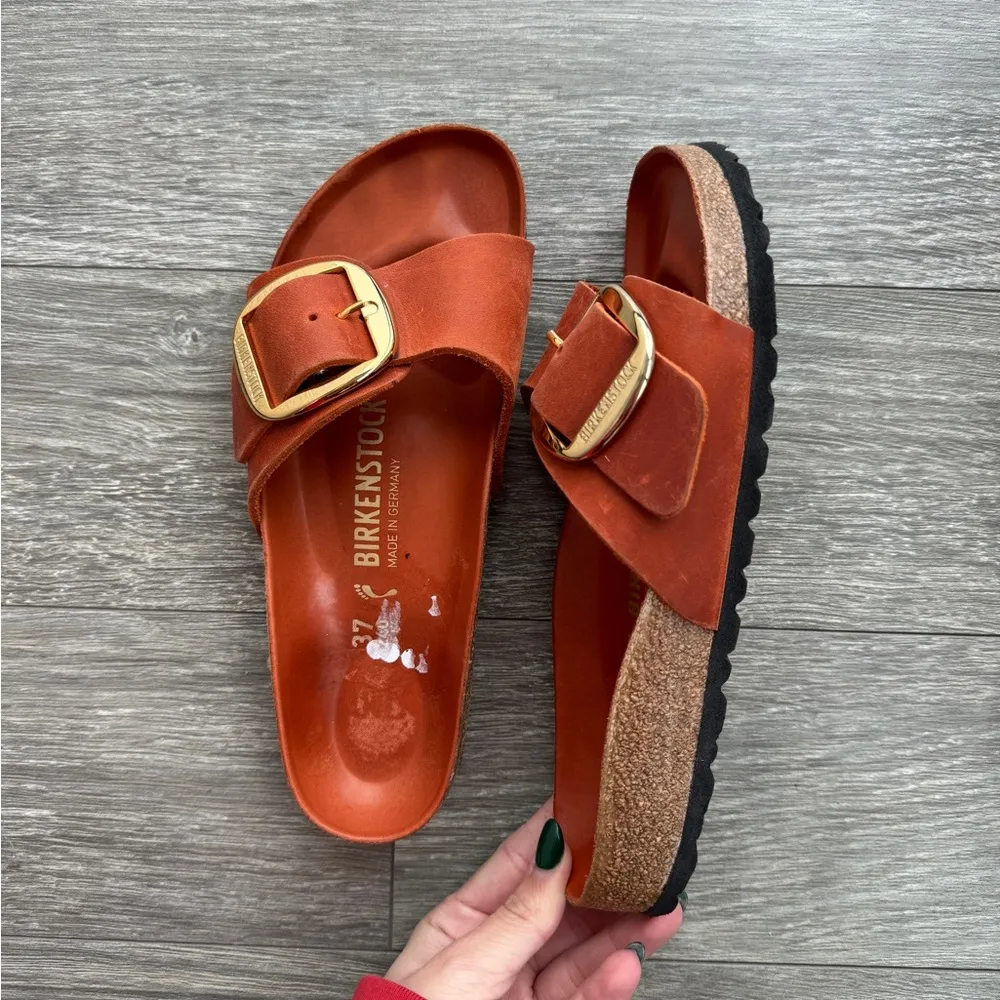 BIRKENSTOCK Madrid Big Buckle Sandals in Burnt Orange 37 - Image 6