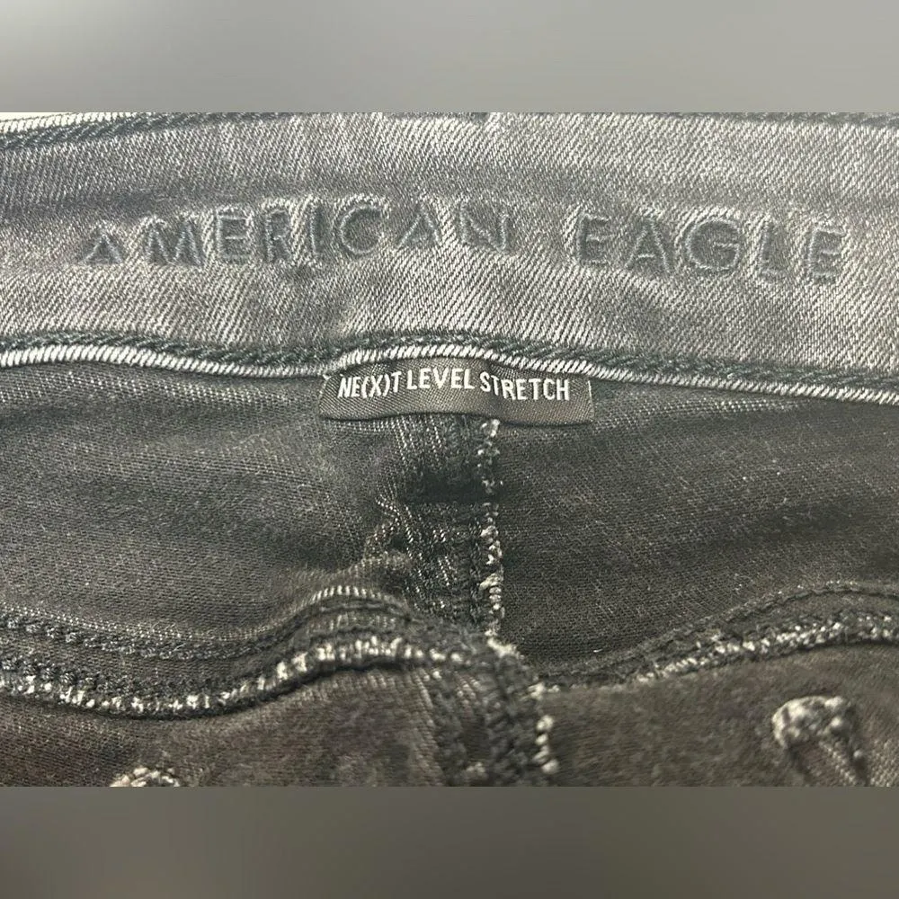 American Eagle Outfitters AE Black Denim Jeggings Stretch Size 10 Regular - Image 11