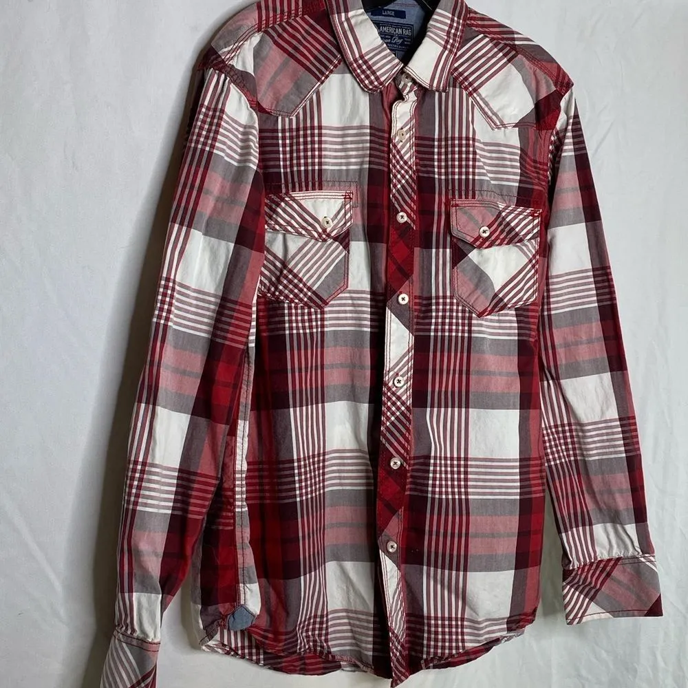 American Rag Cotton Plaid Shirt - Image 5