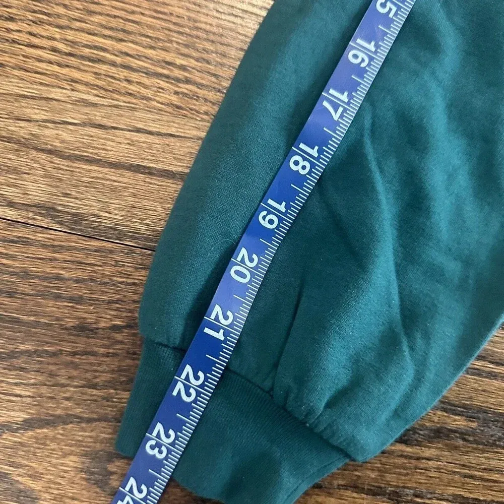 J Crew Women’s Floral Ruffle Sleeve Green Sweatshirt Size XS M0475 - Image 10