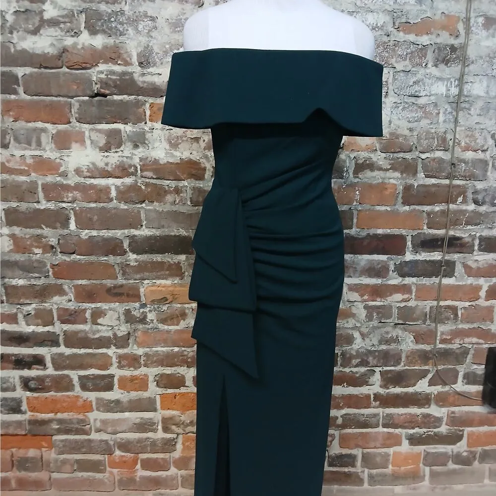 Xscape Formal Evening Gown Women's Size 4 Green Wedding Guest Party Bridesmaid - Image 4