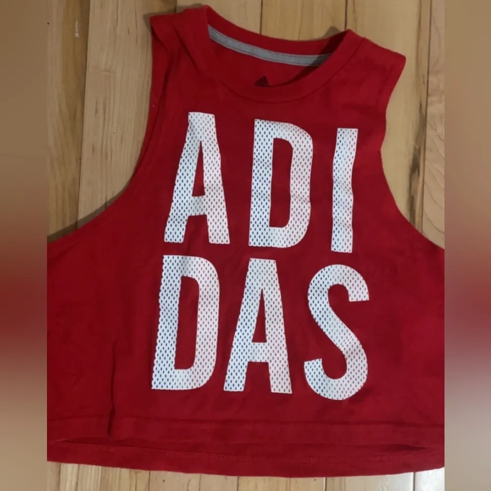Adidas RED CROPPED TANK TOP - Image 2