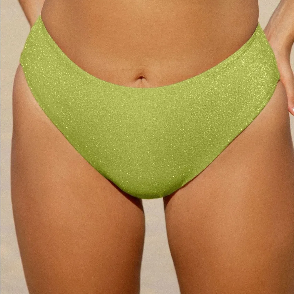 BERLOOK Light Green Lurex Cut Out Plus Size Bikini SET 45 - Image 6