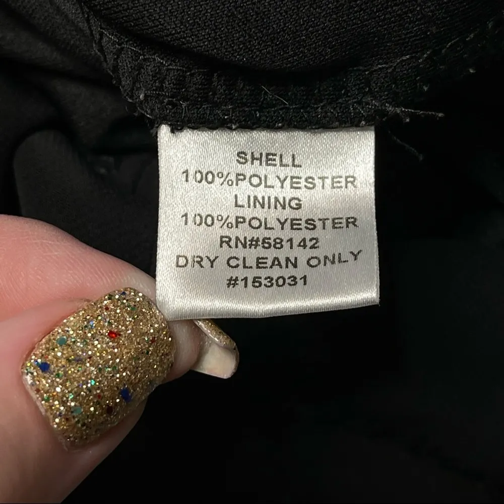 London Times Black Chiffon Tiered Layered Sheath Dress Small - Image 8