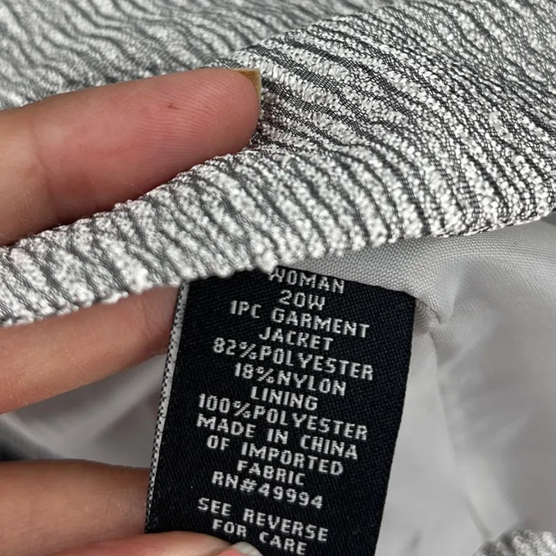 Dressbarn Collection Ruffle Collar Cocktail Womens Jacket Sz 20W Retro Glam Belt Silver - Image 13