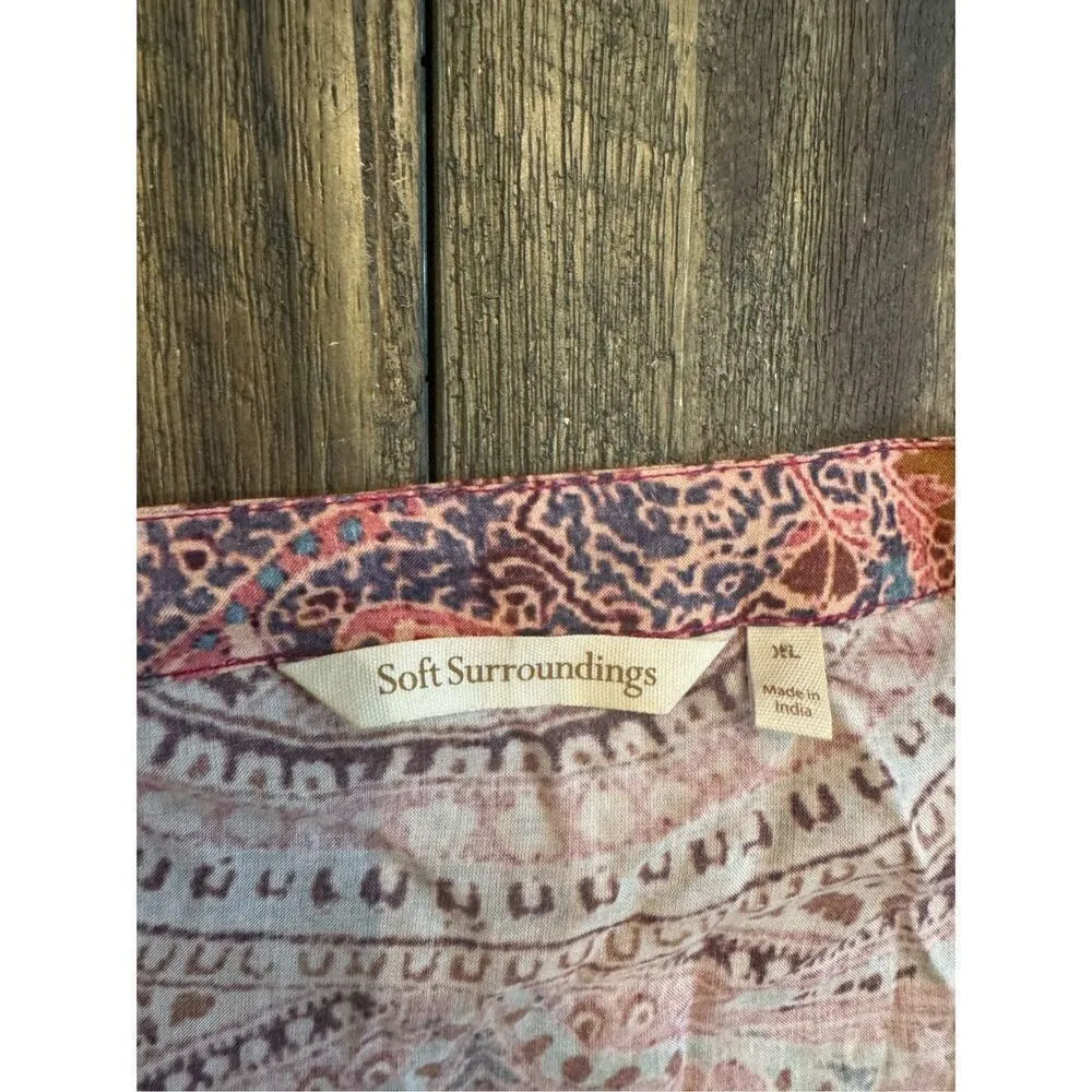 Soft surroundings open front kimono size xl boho - Image 4