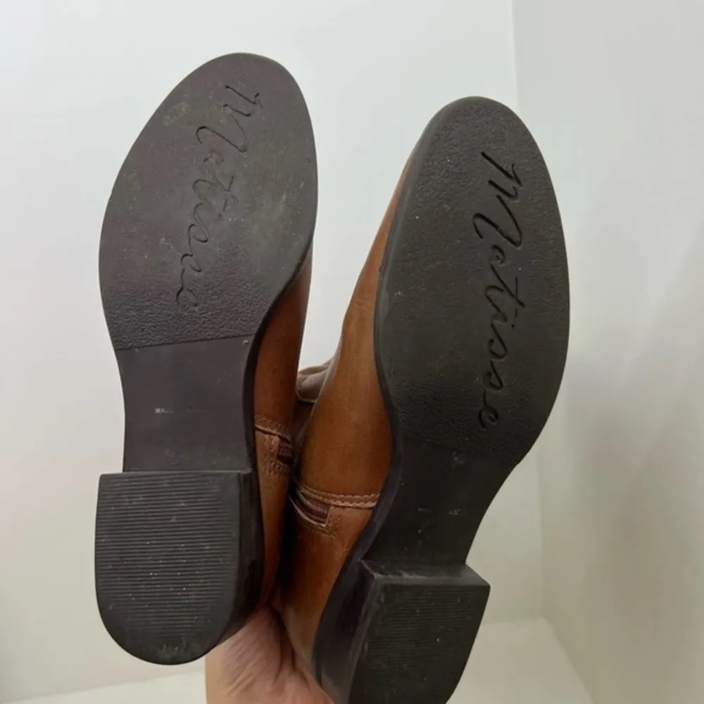 Matisse leather saddle brown bono riding boot side zip buckle accent size 6.5 - Image 8