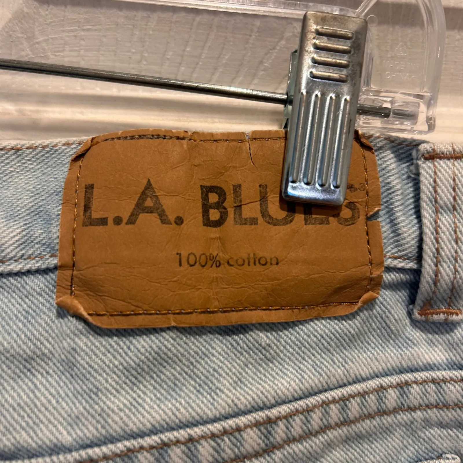 L.A. Blues Womens Jeans Light Wash High Rise Y2K Mom Jeans VTG Cotton Denim 12 - Image 7