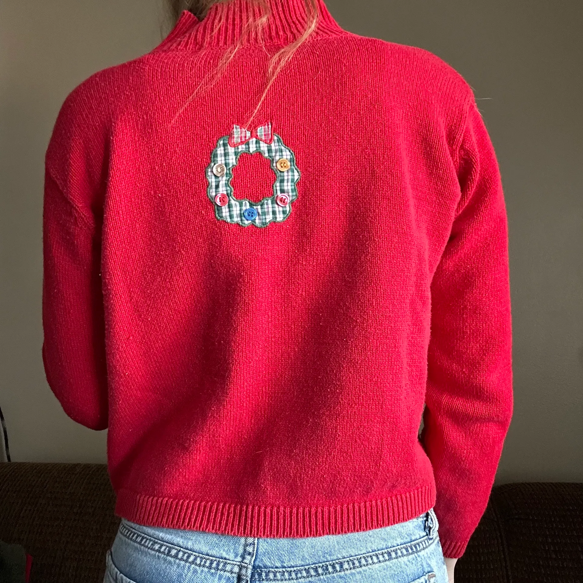 Karen Scott Vintage Christmas Holiday Graphic Embroidered Knit Sweater Fits XS - Image 5