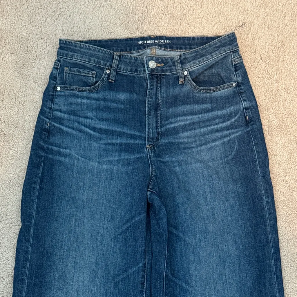 Chico's High Rise Wide Leg Stretch Classic Fit Denim Jeans Women's 10 - Image 2
