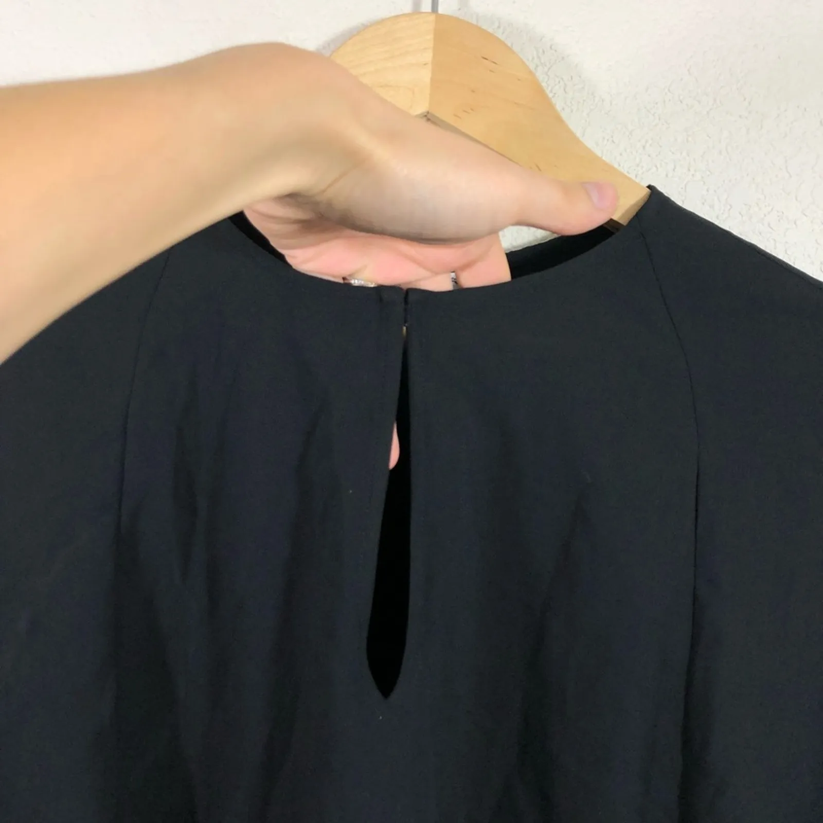 NWT Trina Turk Alee black flutter sleeves cape blouse - Image 6