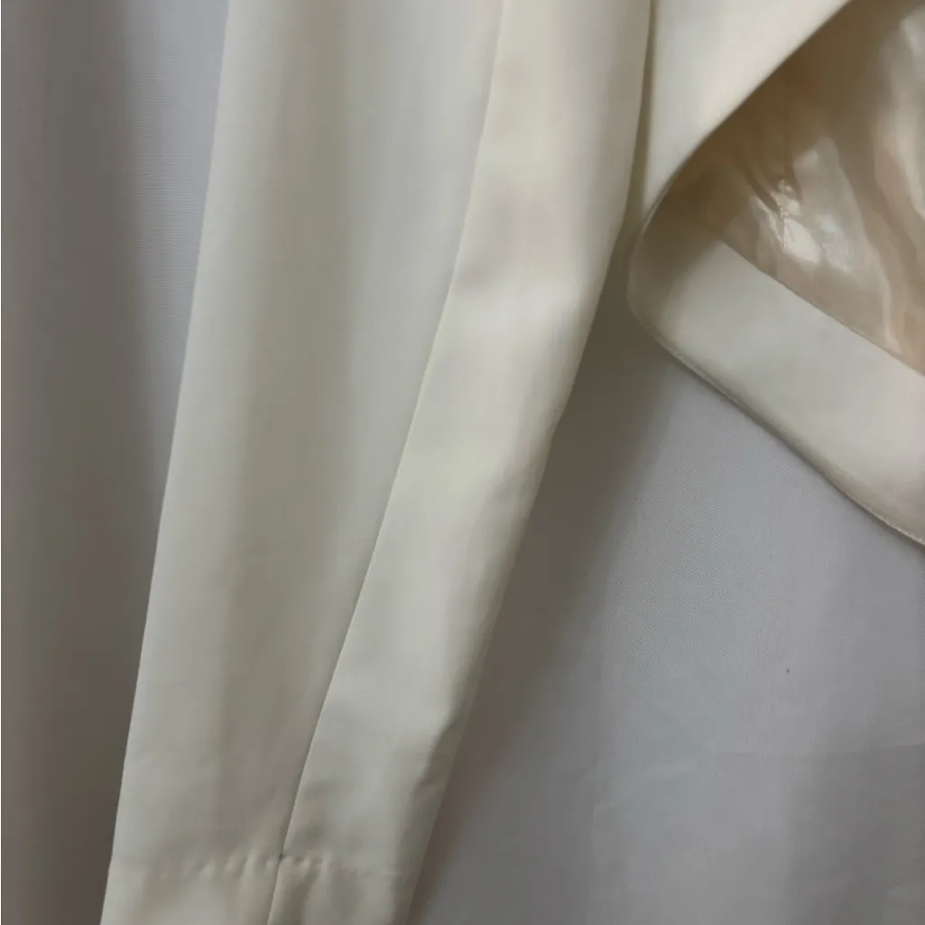 Mustard Seed Cream Blazer with Asymmetrical Zipper - Image 4