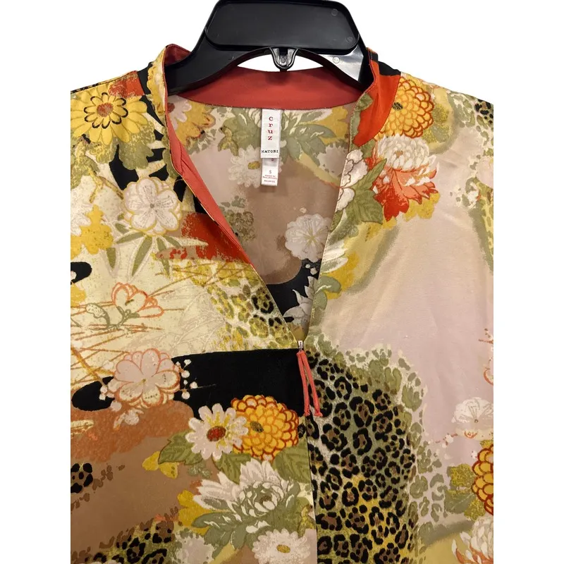 Natori Cruz Half Zip Housecoat‎ Dress Women's Size S Floral Print Multicolor - Image 2