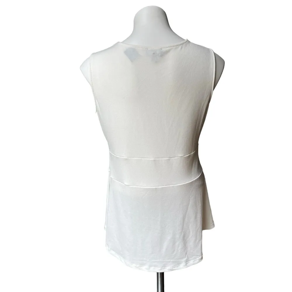 NWT, The Limited Sleeveless Stretch Seamed Peplum Hi Low Top, Sz L - Image 2