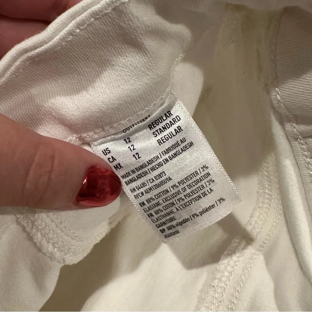 american eagle white skinny jeans size 12 - Image 4