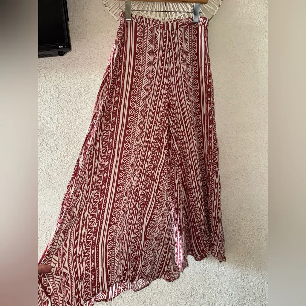 Aakaa Red and White Wide Leg Jumpsuit - Image 3