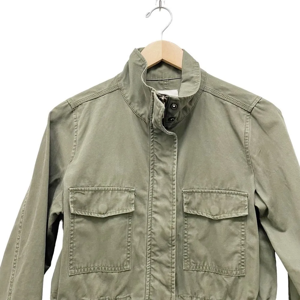 Madewell Army Green Zip-Up Surplus Field Jacket Fall Utility Coat Womens Size XS - Image 7