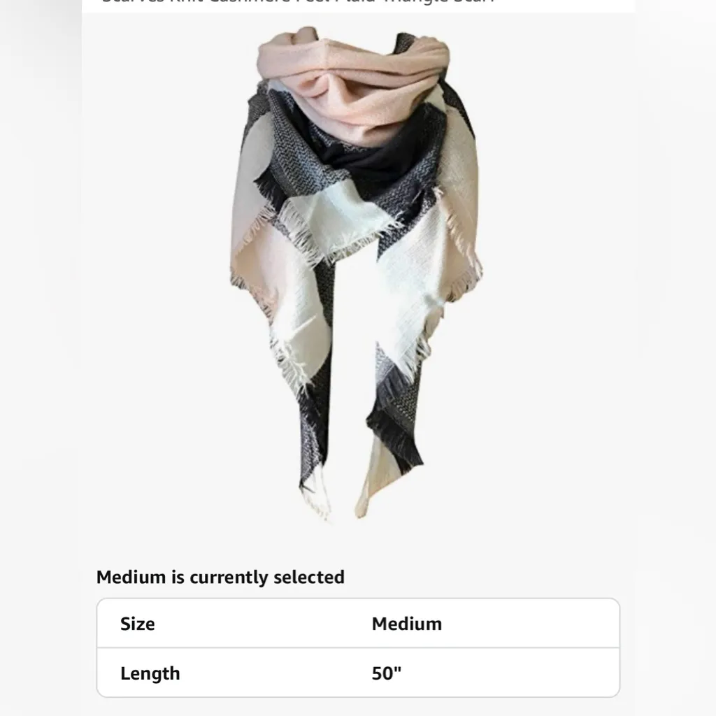 NEW Wander Agio Winter Scarf Long Shawl Large Scarves Plaid Pink - Image 6