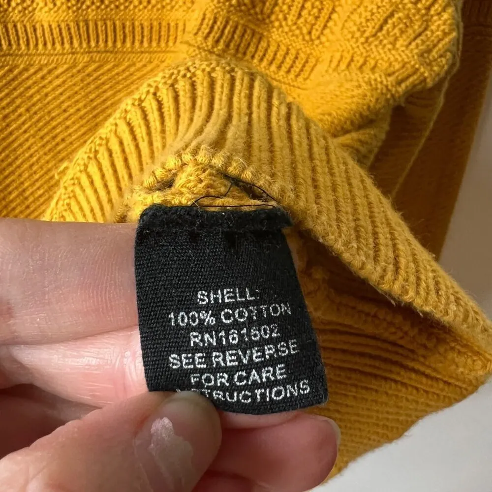 J. Peterman Aran fisherman’s yellow‎ sweater men’s size XL Yellow - Image 7