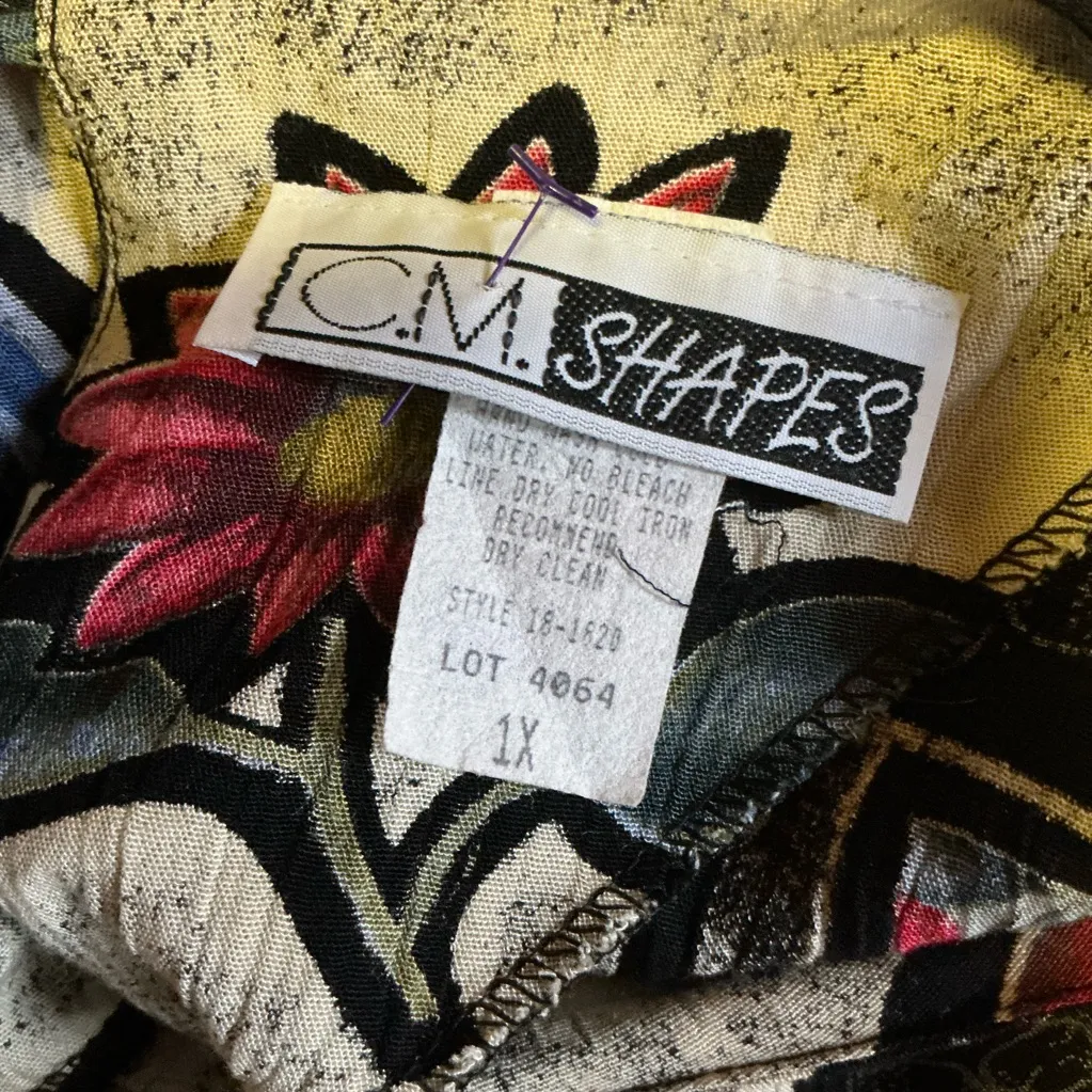 Vtg 80s floral patchwork top Size 1X - Image 2