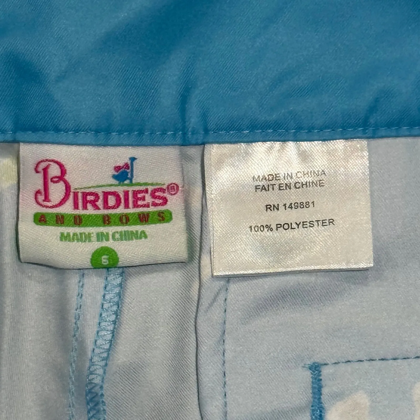 Birdies And Bows Womens Blue Golf Shorts All Over Club Print Size 6 - Image 6