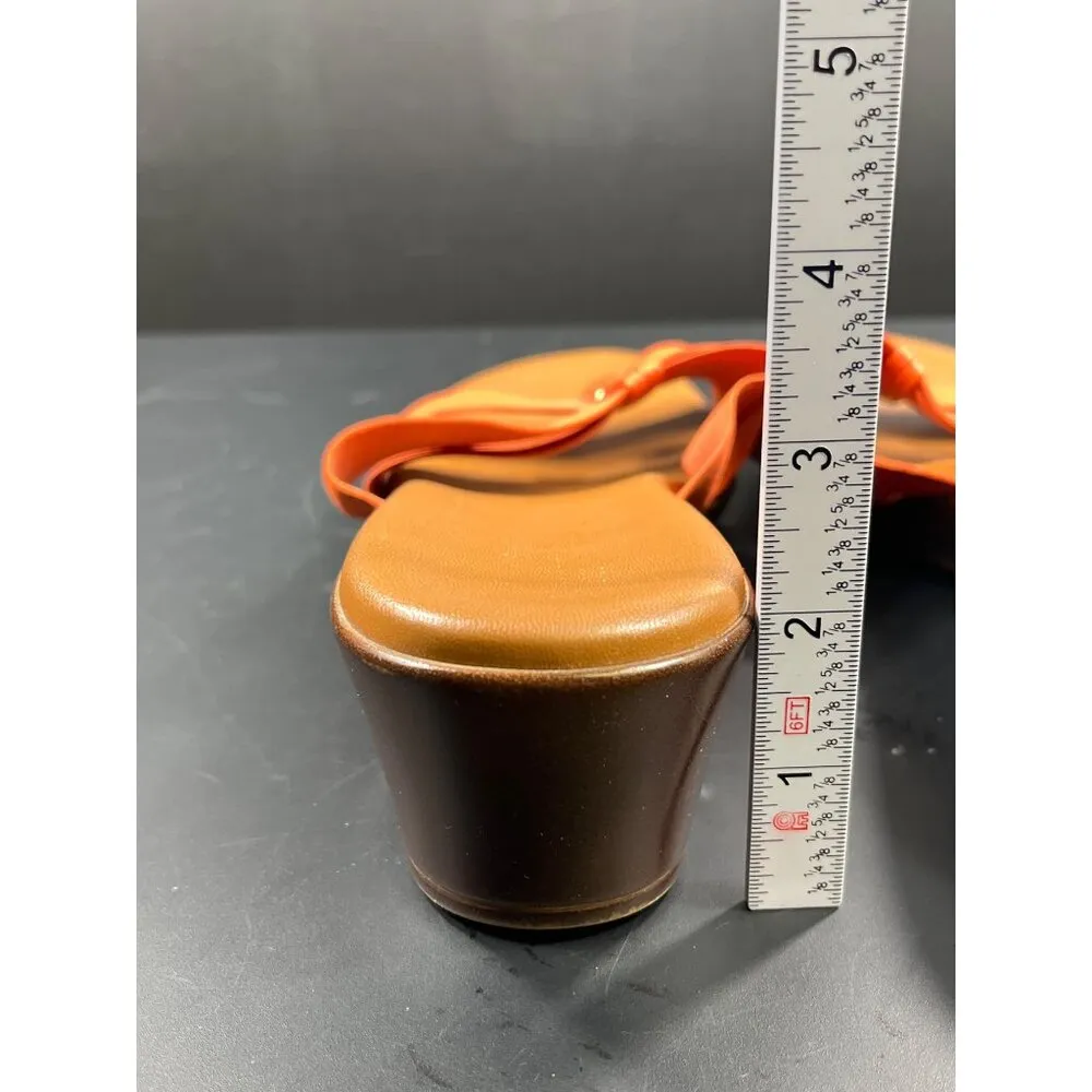 Italian Shoemakers SKU 7751 Womens Orange Wedge Sandals Size 11 - Image 8