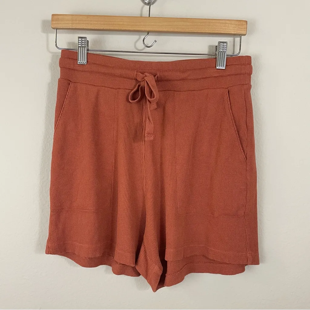 LOSANO Baked Clay Organic Cotton Waffle Lounge Set Small Made in‎ Los Angeles Orange - Image 8