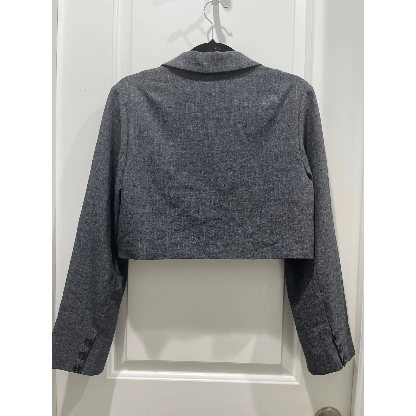 For Love And Lemons Turner Cropped Blazer in Grey Sz S - Image 8